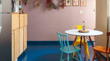 cozinha colorida demonstrando cores para cozinha