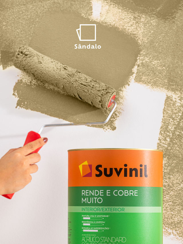 Imagem de produto da Suvinil em frente a uma parede