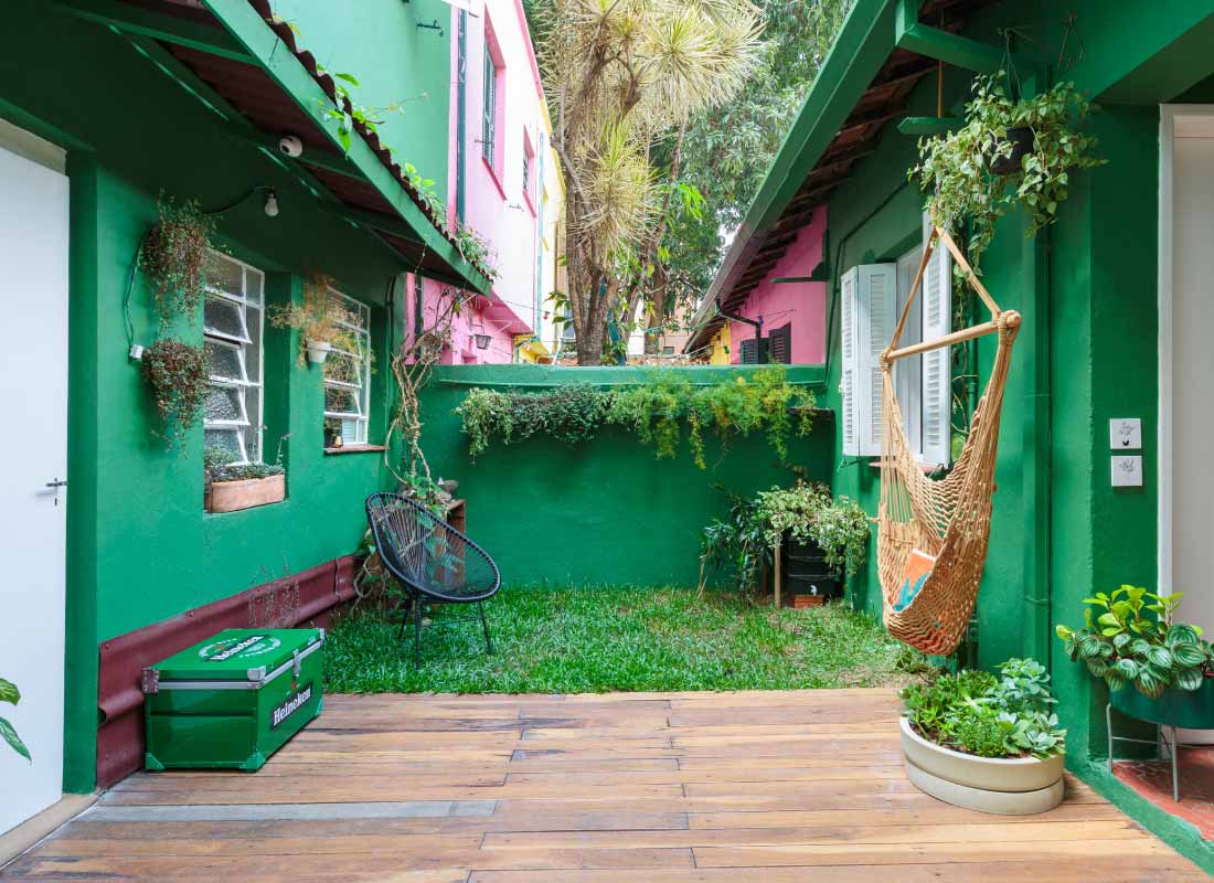 Imagem de casas verdes