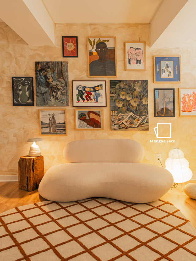 quarto decorado com pintura de parede com efeito